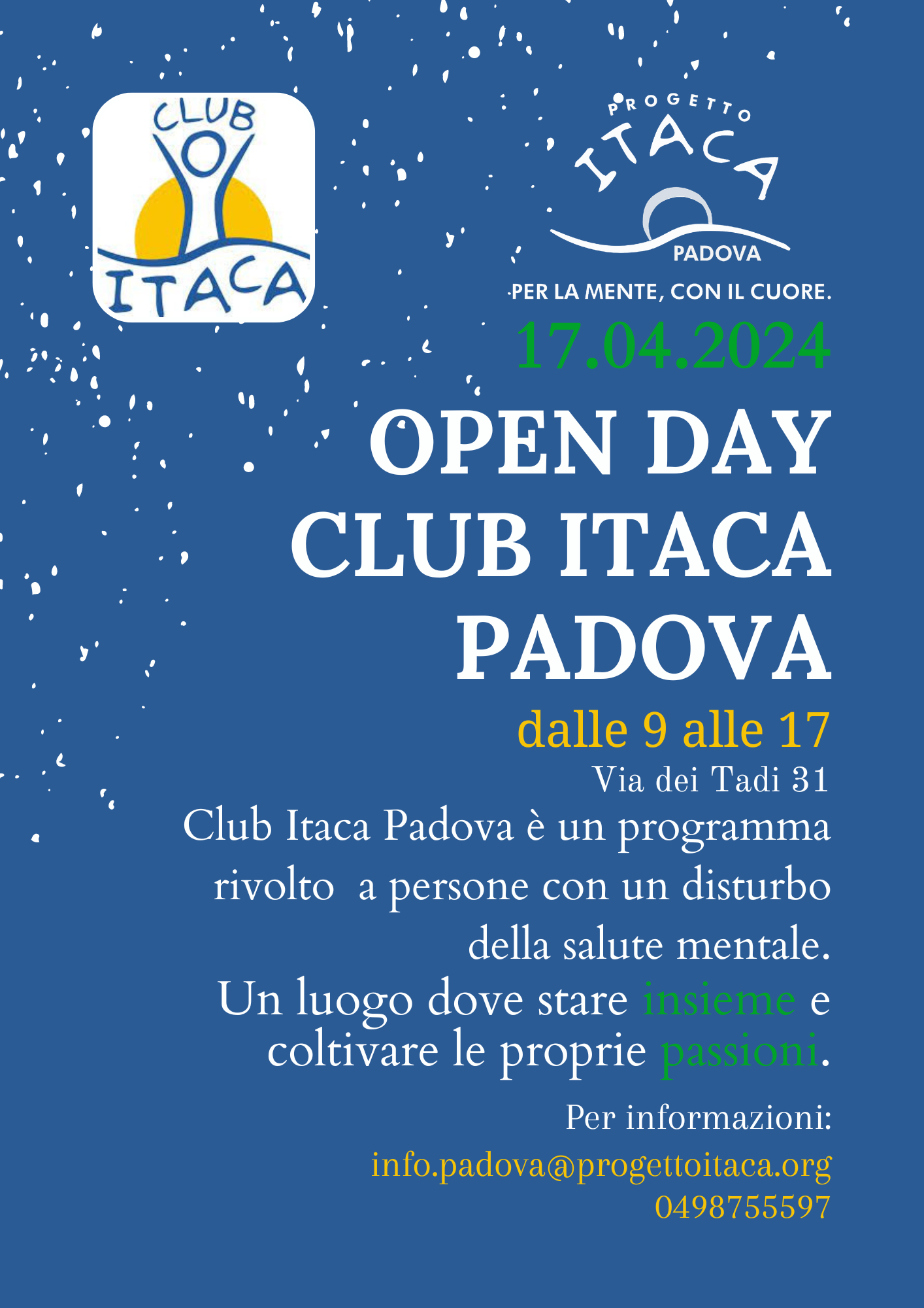 OPEN DAY PRESENTAZIONE CLUB ITACA PADOVA